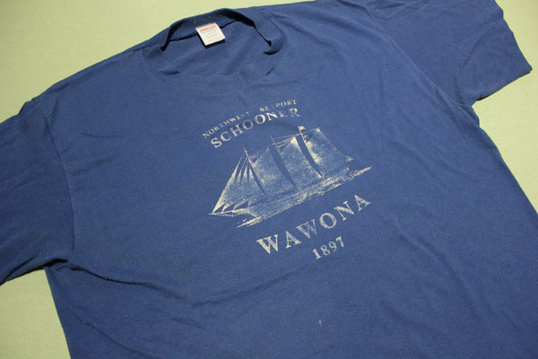 Northwest Seaport Schooner Wawona 1897 Vintage Jerzees Sailboat T-Shirt