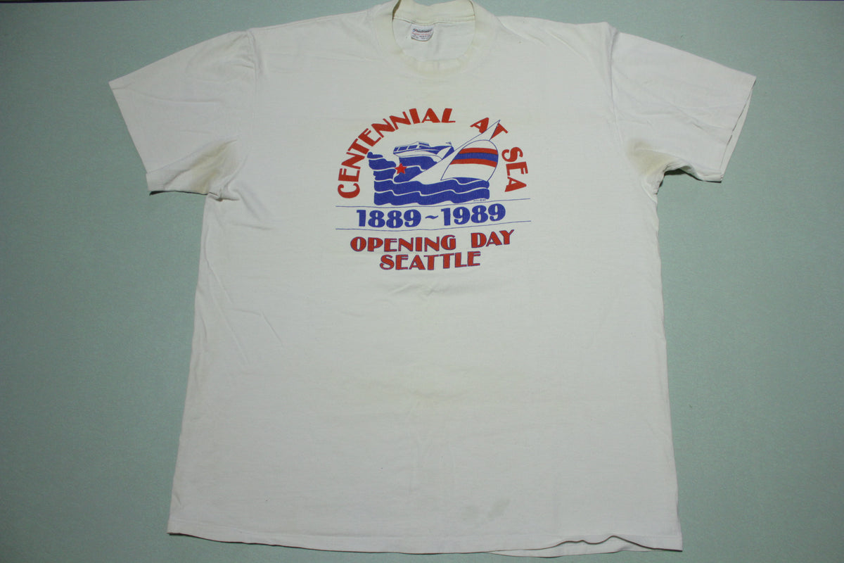 Centennial At Sea 1989 Opening Day Seattle 80's Vintage Stedman Sailboat T-Shirt