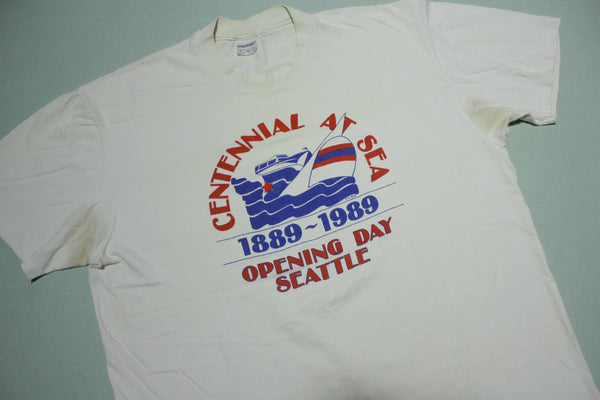 Centennial At Sea 1989 Opening Day Seattle 80's Vintage Stedman Sailboat T-Shirt