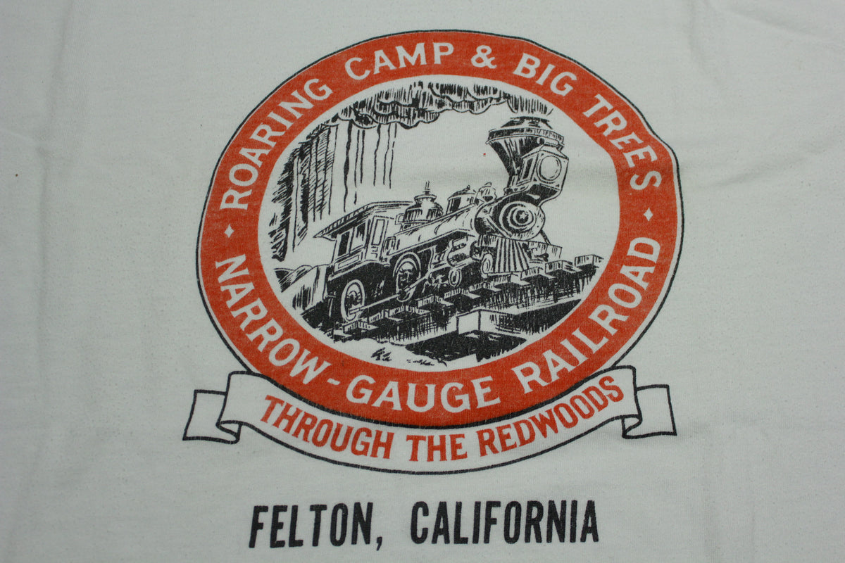 Narrow Gauge Railroad Through The Redwoods Felton CA Vintage 80s Train T-Shirt