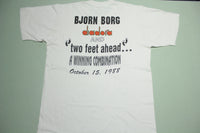 Bjorn Borg Diadora Hang Ten Two Feet Ahead Vintage 80's 1988 Tennis T-Shirt