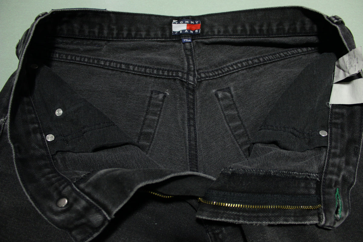 Tommy Hilfiger Vintage 90's Distressed Grunge Street Punk Black Denim Jeans