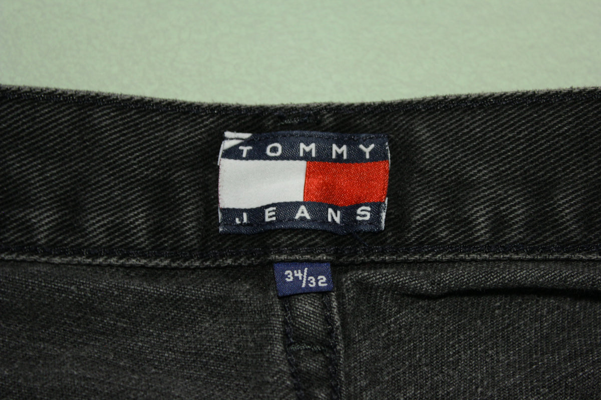 Tommy Hilfiger Vintage 90's Distressed Grunge Street Punk Black Denim Jeans