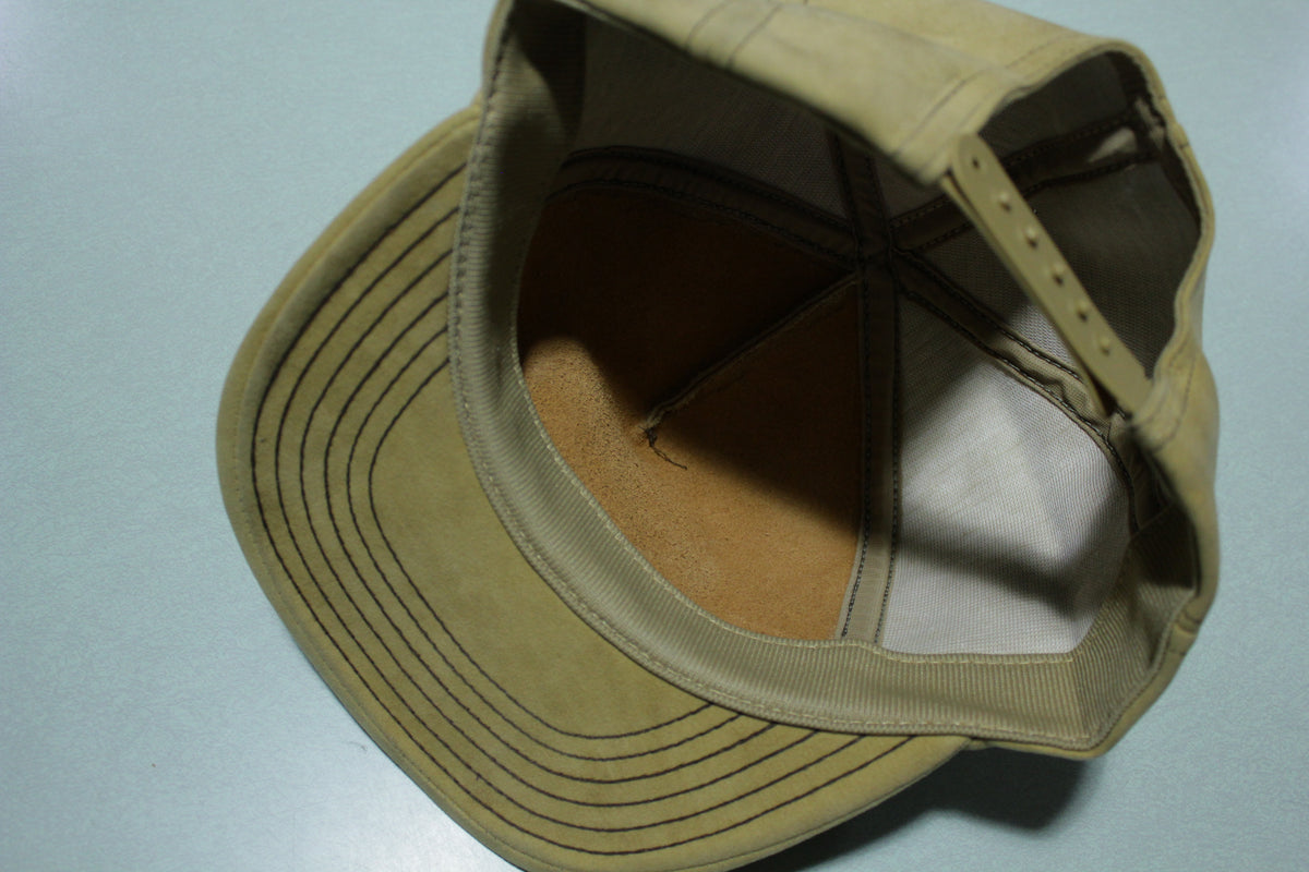 Ames Tools Idaho Since 1774 Vintage Suede Leather Adjustable Snapback Trucker Hat