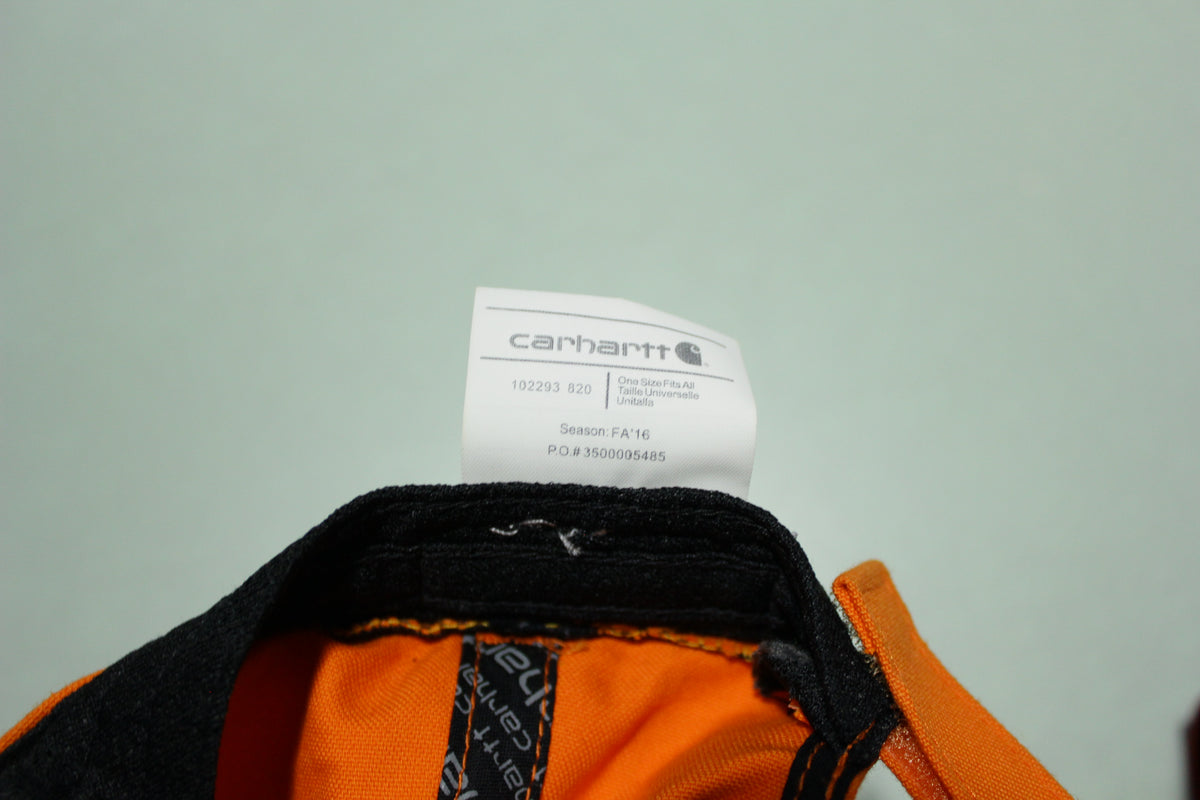 Carhartt Mens Ashland Hat Orange Bill Adjustable Velcro Back Trucker Hat 102293 820