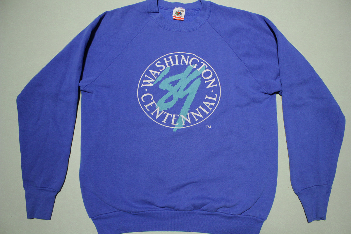 Washington State 100 Year Centennial 1989 Vintage 80s Crewneck Sweatshirt