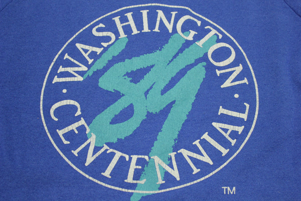 Washington State 100 Year Centennial 1989 Vintage 80s Crewneck Sweatshirt
