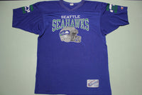 Seattle Seahawks Vintage 80's Champion Made in USA Helmet Jersey T-Shirt