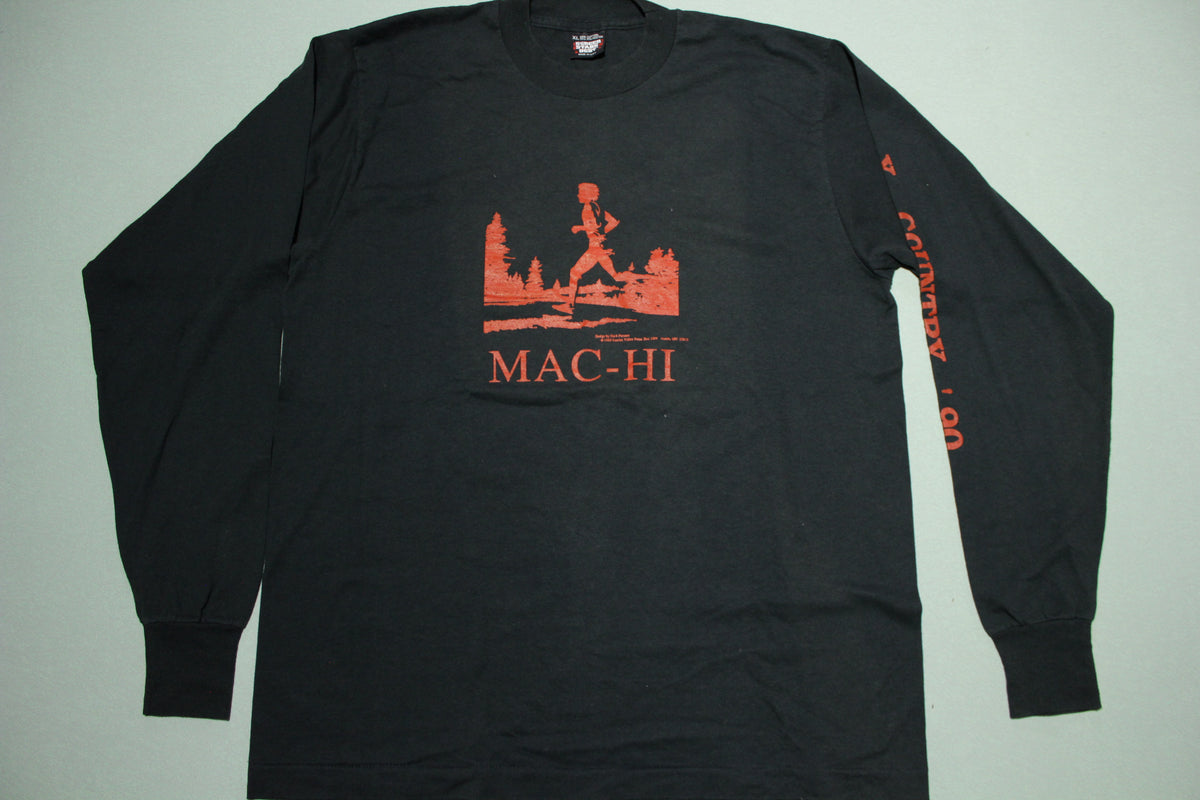 Mac-Hi Vintage 1990 X Country Track Running Long Sleeve Screen Stars T-Shirt