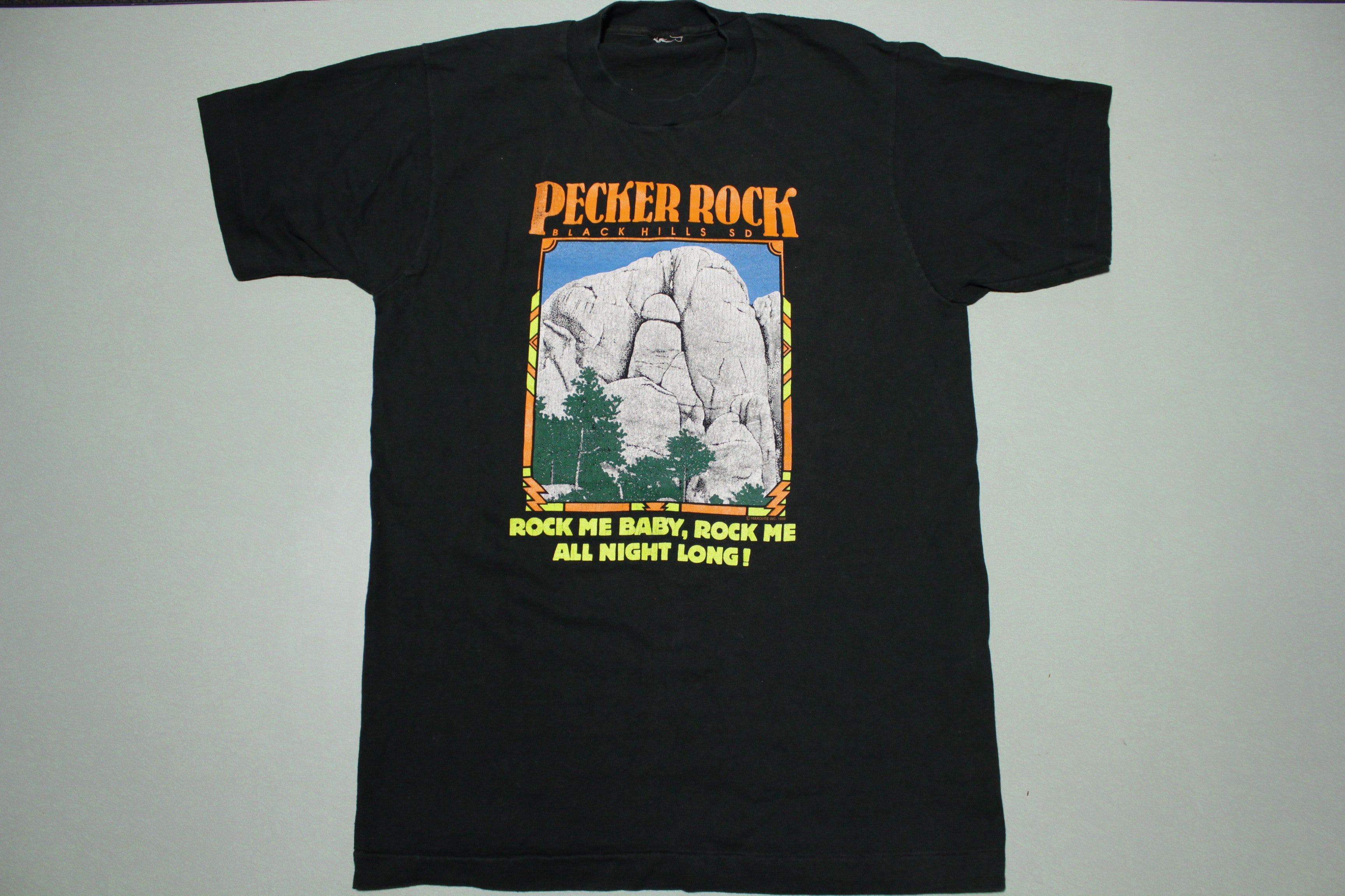 Pecker Rock Black Hills SD 1989 Vintage 80's Sturgis Rock Me Baby