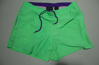 Surf Odyssey Vintage 90's Neon Green Swimming Trunks Shorts