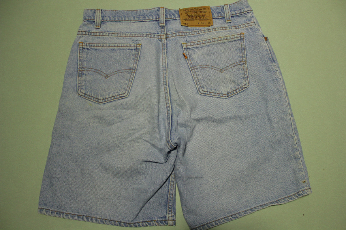 Levis Vintage 550 90's Made in USA  Light Wash Denim Jean Shorts