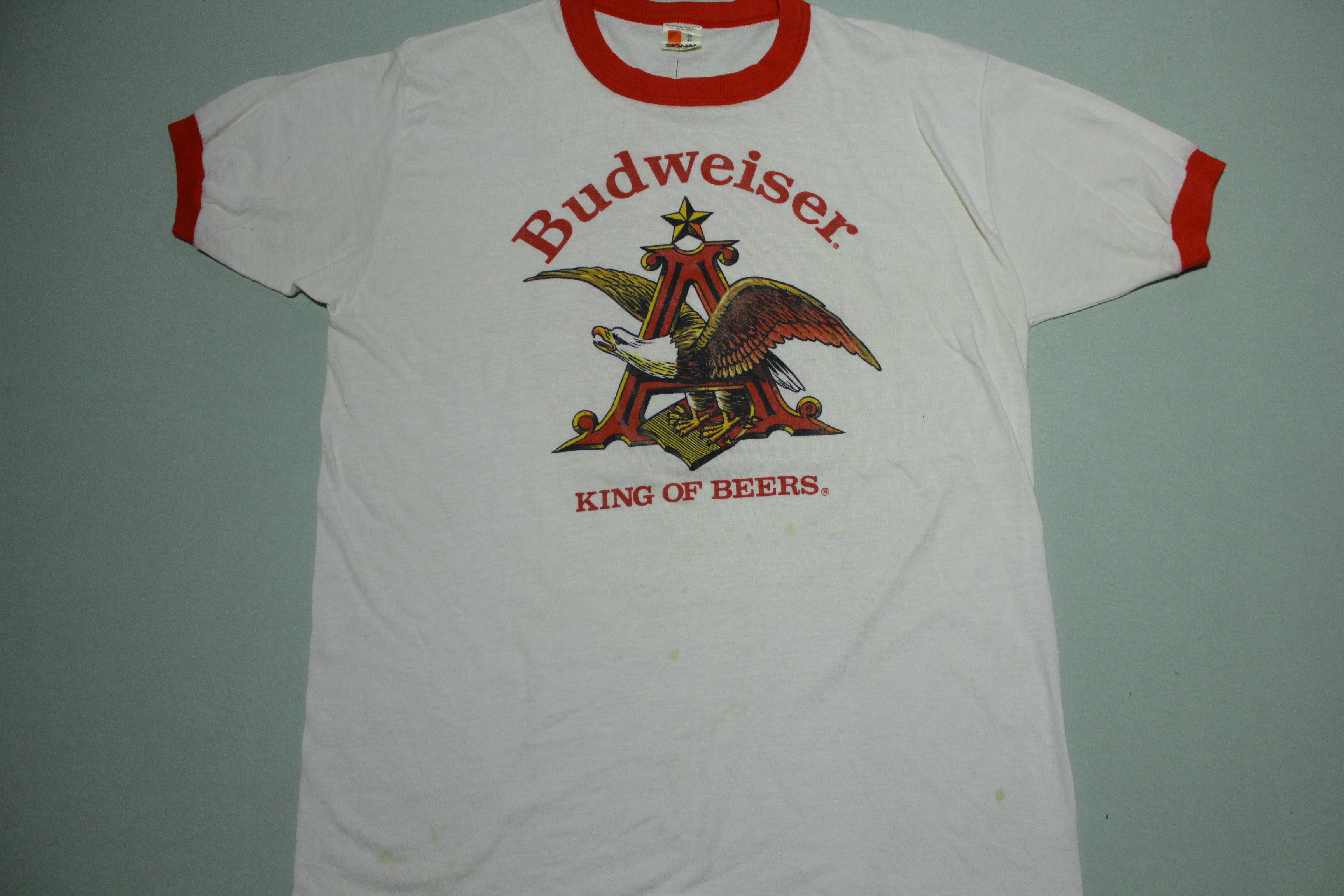 Budweiser King of Beers Vintage 80's Eagle Ringer Signal USA Big A