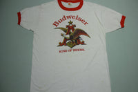 Budweiser King of Beers Vintage 80's Eagle Ringer Signal USA Big A T-Shirt