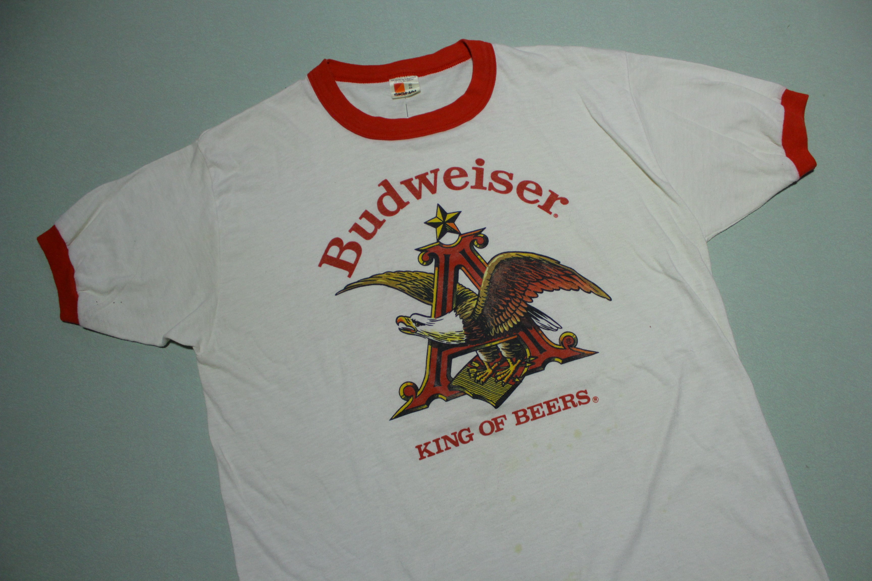 Budweiser King of Beers Vintage 80's Eagle Ringer Signal USA Big A