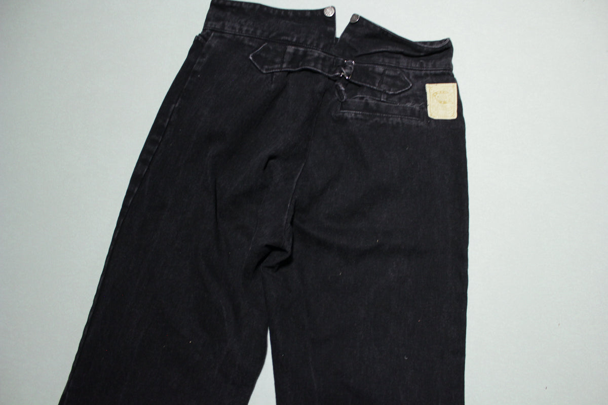 Frontier Clothing Wah Maker Vintage Western 90's Buckle Back Button Fly Black Jeans