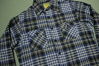 Sears Perma Prest Vintage 70's Plaid Heavy Flannel Western Shirt