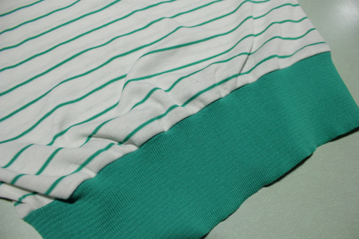 LeFolio Womens Sleeveless 80's New Wave Striped Top Shirt