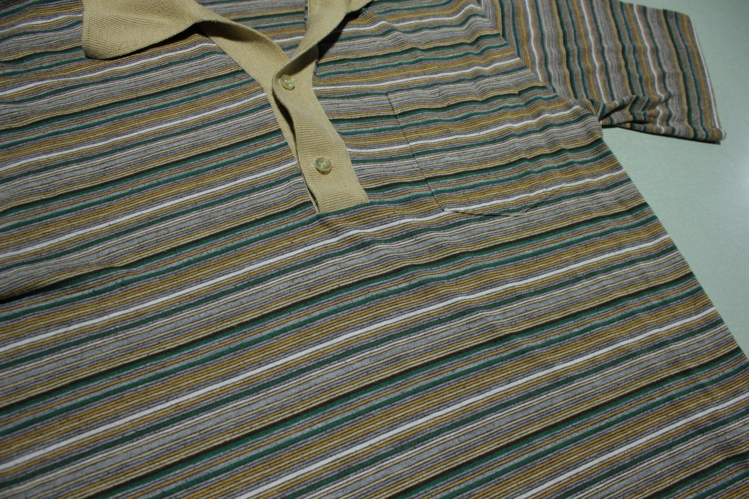 Jantzen Made in USA 1980's White Gold Tag Polo Golf Tennis Shirt ...
