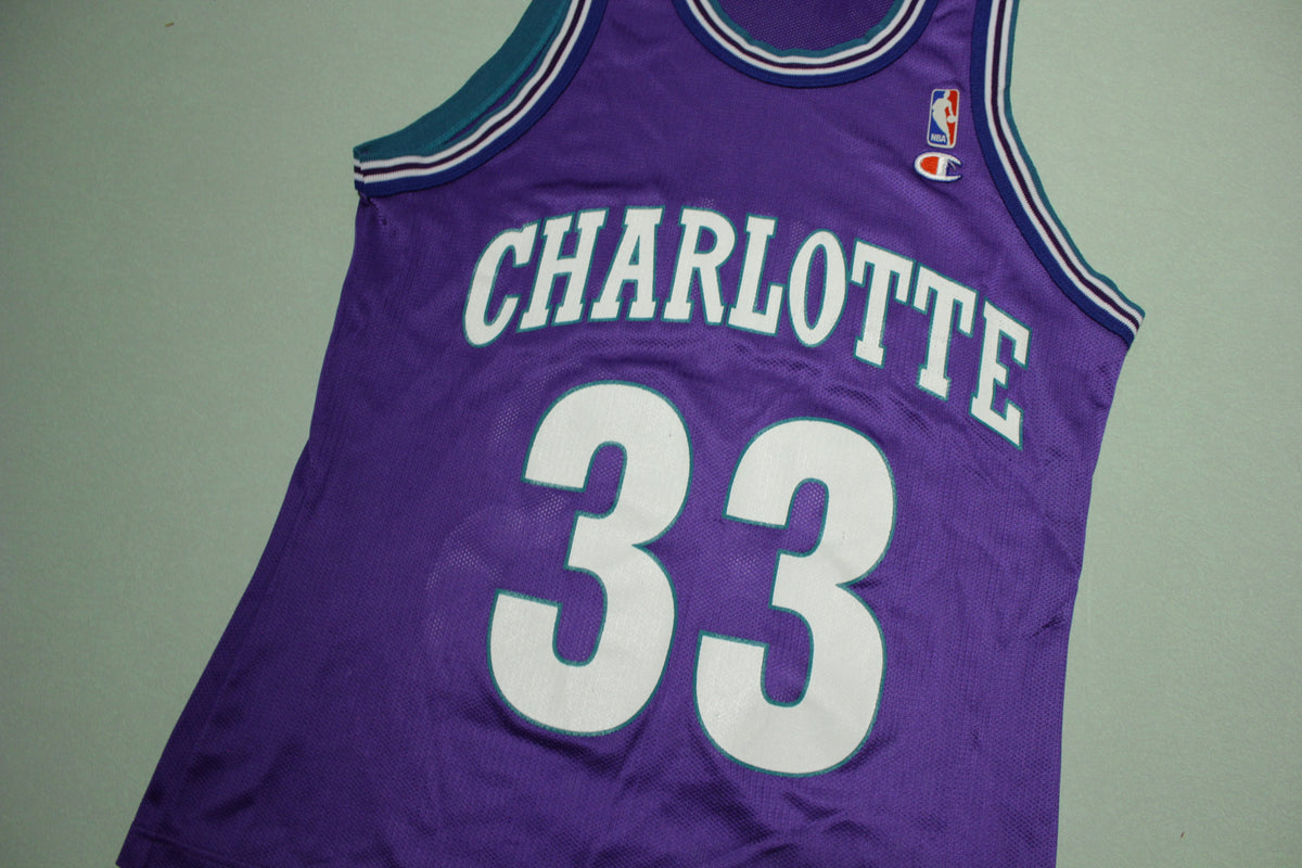 Vintage Charlotte Hornets Alonzo Mourning 33 Jersey Champion 