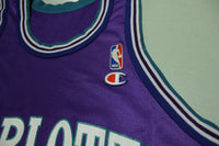 Alonzo Mourning Vintage 90's Charlotte Hornets Champion Made in USA NBA Jersey