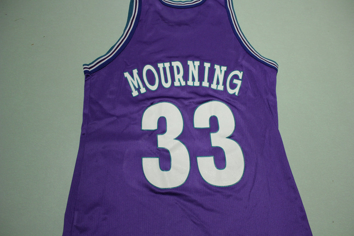 NBA Charlotte Hornets Vintage Champion Basketball Jersey#33 Alonzo Mourning