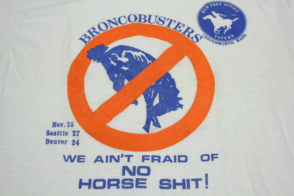 BroncoBusters 1984 Vintage No Horse Shit Seattle Seahawks Victory 80s T-Shirt