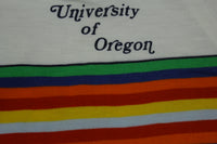 University of Oregon Rainbow Striped 80s Long Sleeve T-Shirt