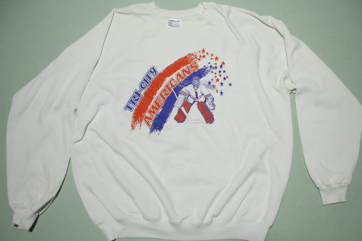 Tri-City Americans Vintage 90's Made in USA Hanes Crewneck Team Sweatshirt