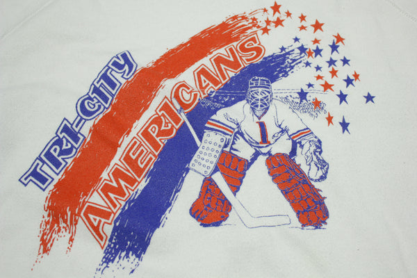 Tri-City Americans Vintage 90's Made in USA Hanes Crewneck Team Sweatshirt