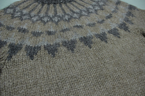 Hilda LTD Vintage 100% Wool Knit Pullover Warm 70s 80s Icelandic Fireside Sweater