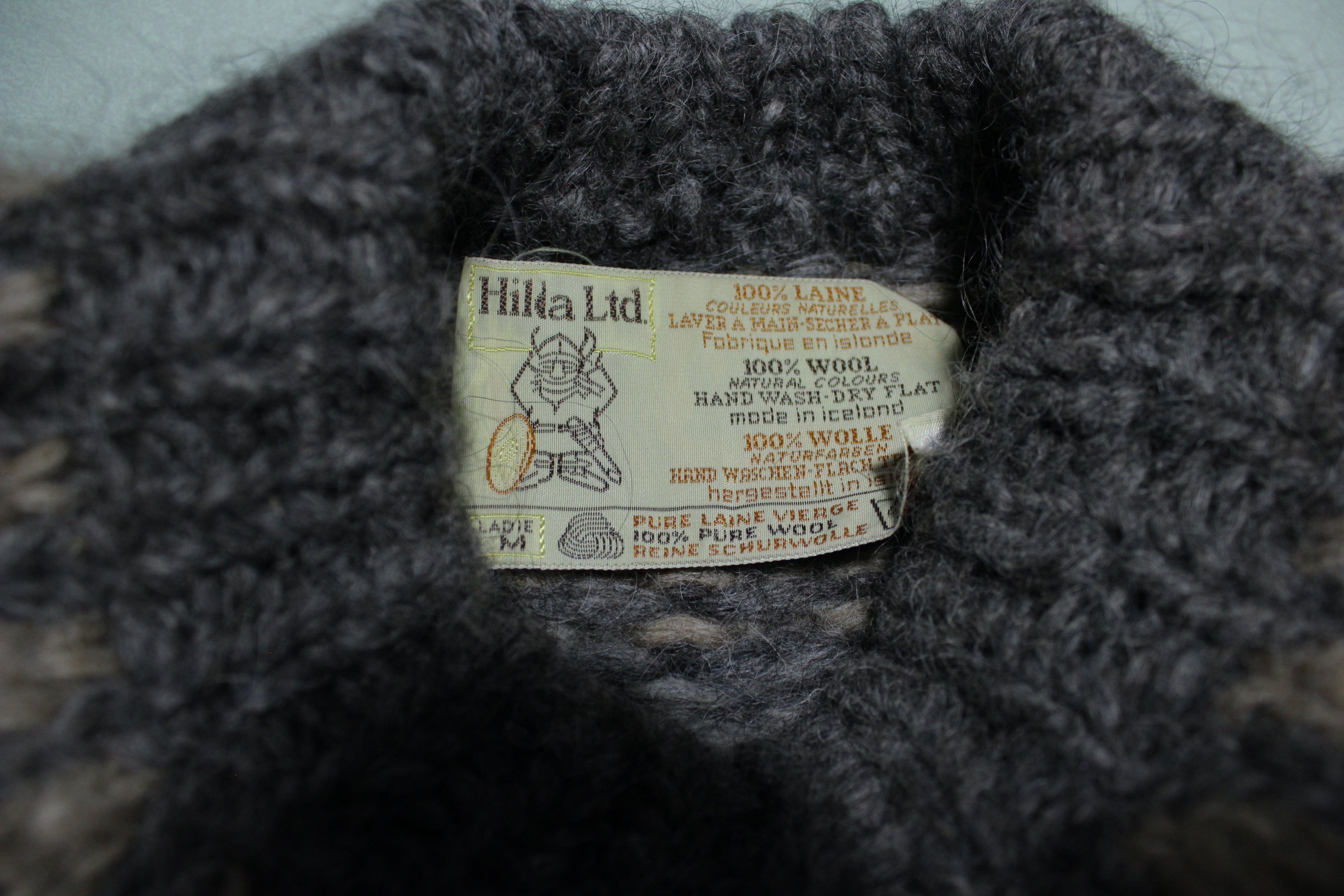 Hilda LTD Vintage 100% Wool Knit Pullover Warm 70s 80s Icelandic