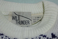 Wild Thunder Vintage 100% Acrylic Knit Pullover Warm 80s Fireside Sweater