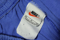 Nike Swoosh Vintage 90's Blue Cotton Gym Basketball Tennis Shorts Drawstring