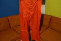 Sportcaster Vintage Bright Red Snow Ski Pants. 70's Bibs 36 Waist
