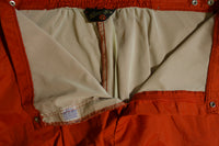 Sportcaster Vintage Bright Red Snow Ski Pants. 70's Bibs 36 Waist