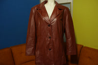 Wilsons Leather Experts 3 Button Red Womens Jacket Blazer Fitted Sport Coat