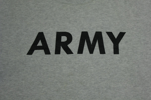 Army Spellout Made in USA Heathered Gray Crewneck Military Sweatshirt