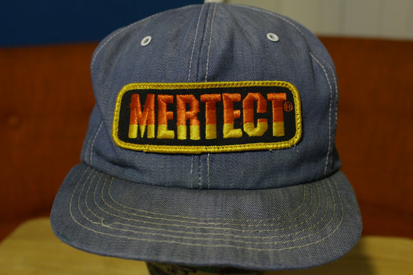 Mertect Patch Snapback Farmer Trucker Denim Hat K-Products Brand Vintage 70s