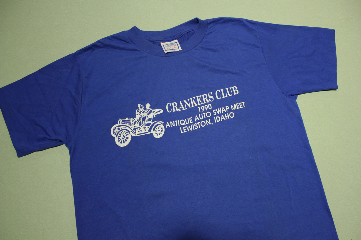 Crankers Club Vintage 1990 Antique Auto Lewiston Idaho Swap Meet 90's T-Shirt
