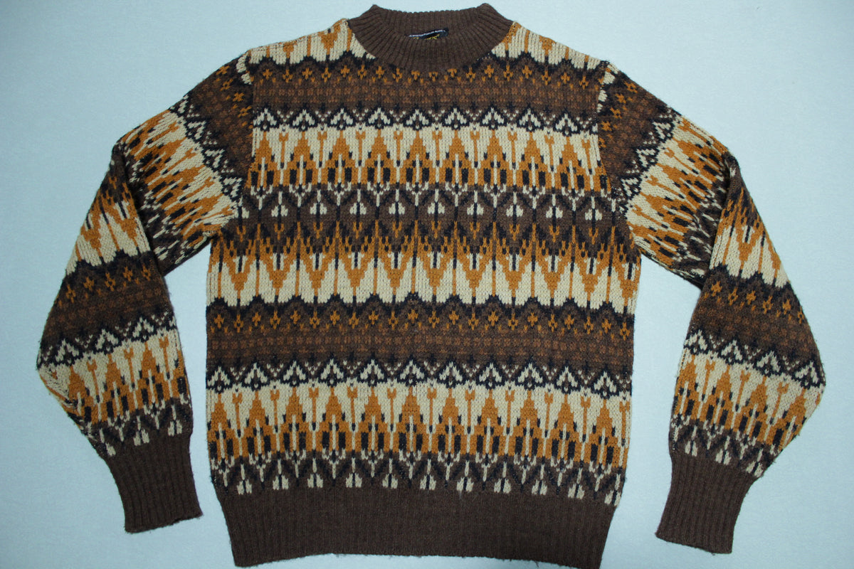 Campus Wintuk Orlon Acrylic Made in USA Vintage 70's 80's Geometric Sweater