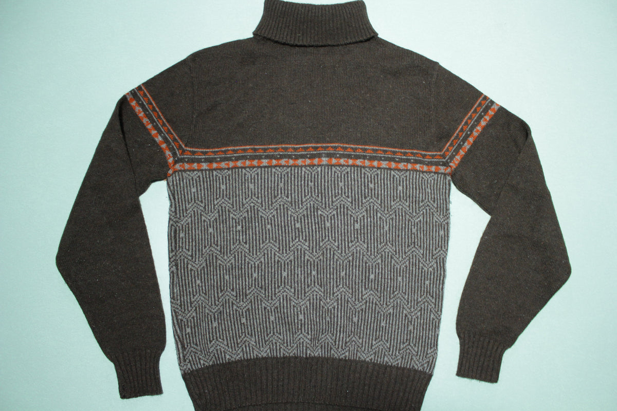 Munsingwear Made in USA Turtleneck Vintage 70's 80's Geometric Sweater ...