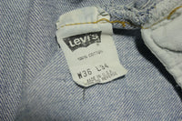 Levis 501 Button Fly Vintage 90's Blue DenimqqQ q Red Tag Made in USA Jeans 34x33
