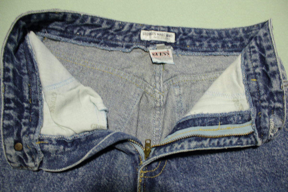 Guess Georges Marciano Vintage 80's Blue Denim Stone Washed USA Made Jeans 28x26