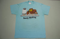 Bearly Working 1989 Graphics West Vintage 80's Funny Cartoon T-Shirt