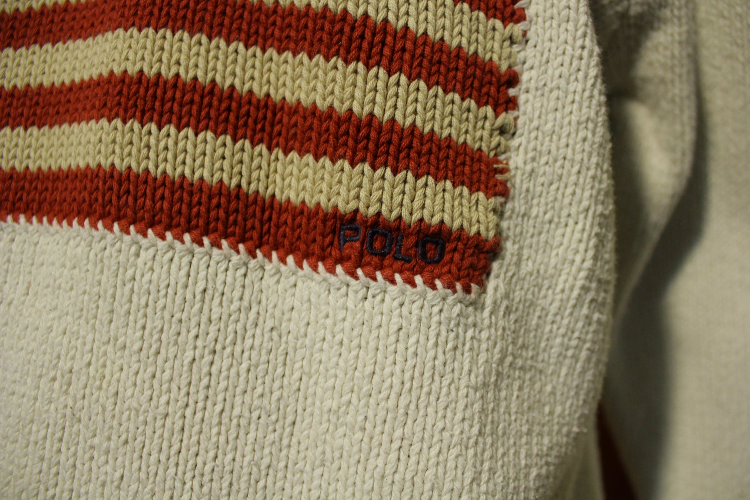 Vintage 1990's Polo Ralph Lauren USA Flag Knit Sweater Sz.M