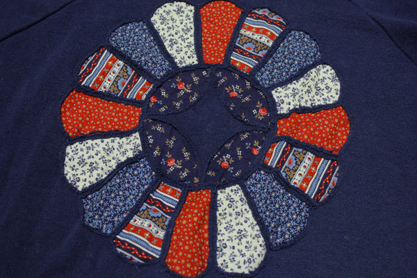 Healthknit Vintage 70's Quilted Pinwheel Handmade Custom Crewneck Sweatshirt