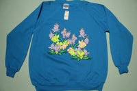 Hanes Her Way Flower Puff Print Vintage 80's USA Made Deadstock NWT Sweatshirt