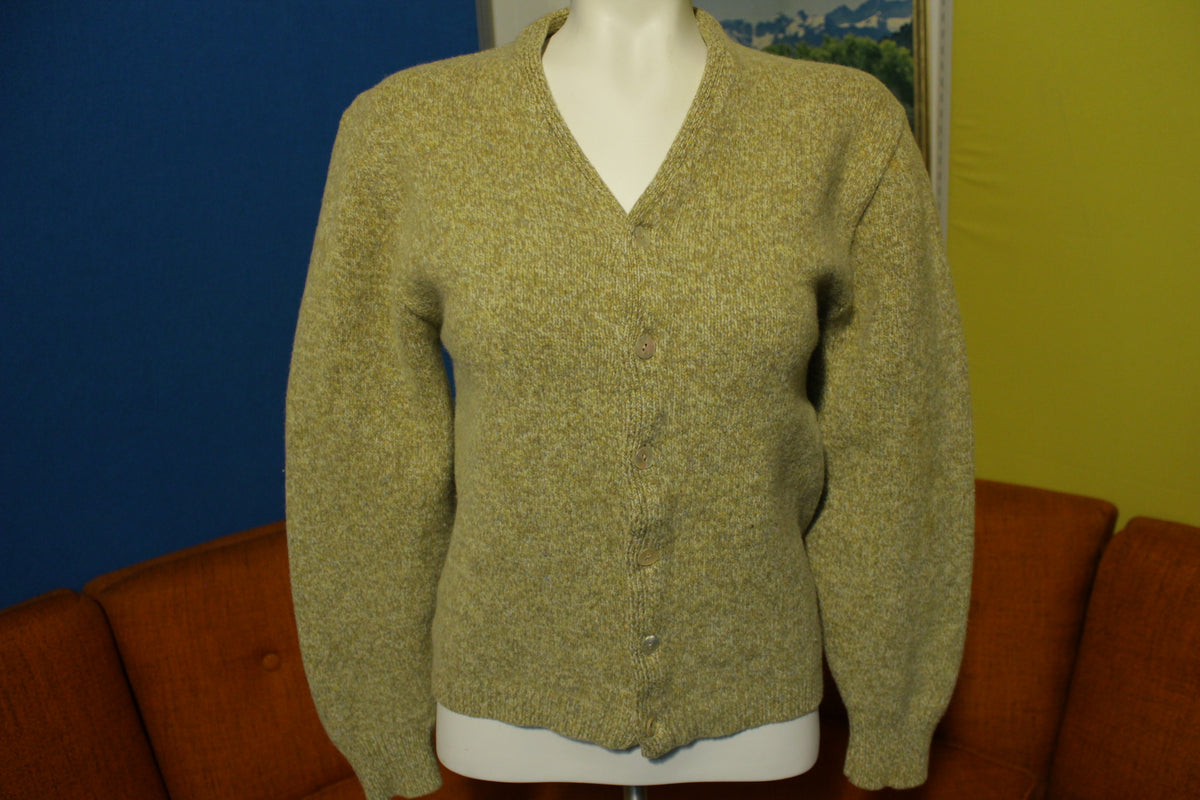 Pendleton 50's Tan Cardigan Sweater Button Up Wool Vintage Grunge Women's Top