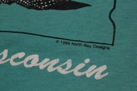 Wisconsin Duck Lake Vintage 80's 1989 Tourist Location Single Stitch USA T-Shirt
